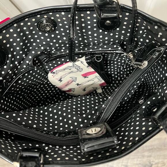 Lulu Guinness London Scotty Dog Tote Purse Handbag With Matching Coin Pouch - Picture 5 of 14